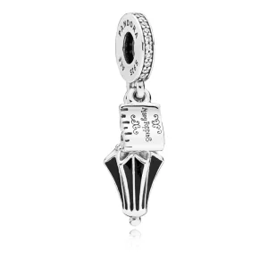 (Bild für) PANDORA Disney, Mary Poppins' Regenschirm-Anhänger, klare CZ und schwarze Emaille - 797507CZ