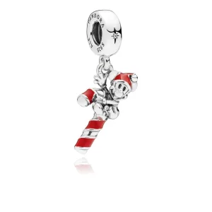 (Bild für) PANDORA Disney, Santa Mickeys Zuckerstangen-Anhänger, rote Emaille - 797500EN09