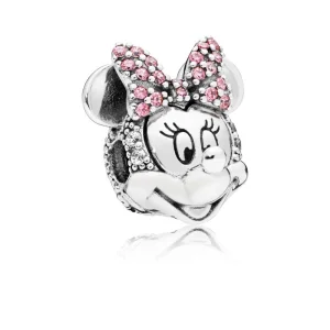 (Bild für) PANDORA Disney, Schimmernder Minnie-Portrait-Clip, klare CZ und rosa Emaille - 797496CZS