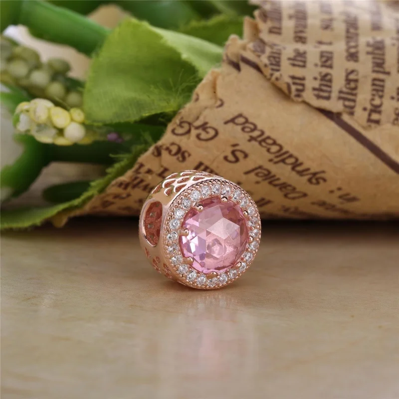 (Bild für) Charm „Strahlende Herzen“, PANDORA Rose™, errötender rosafarbener Kristall und k - Ansicht 2