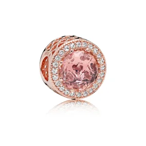 (Bild für) Charm „Strahlende Herzen“, PANDORA Rose™, errötender rosafarbener Kristall und klare CZ - 781725NBP