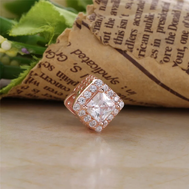 (Bild für) Geometrischer Radiance-Charm, PANDORA Rose™ und klare CZ - 786206CZ - Ansicht 2