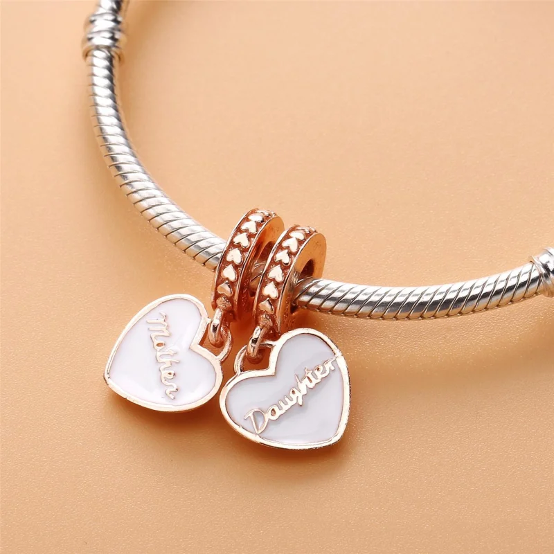 (Bild für) Herz-Anhänger „Mutter und Tochter“, PANDORA Rose™, silberne Emaille und klare CZ - Ansicht 4