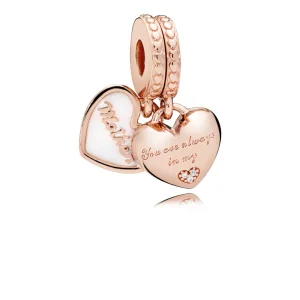 (Bild für) Herz-Anhänger „Mutter und Tochter“, PANDORA Rose™, silberne Emaille und klare CZ - 782072EN23