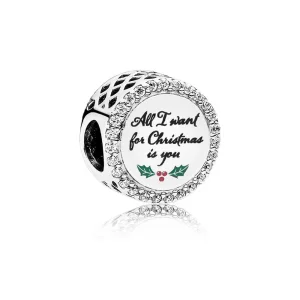 (Bild für) PANDORA All I Want for Christmas Charm, klare CZ - ENG792016CZ_21