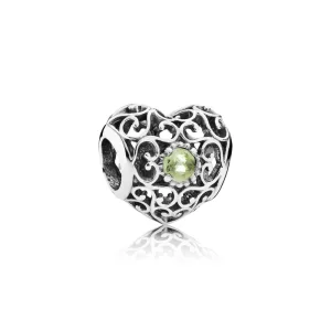 (Bild für) PANDORA August Signature Herzanhänger, Peridot - 791784PE