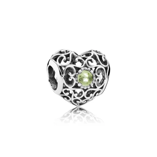 (Bild für) PANDORA August Signature Herzanhänger, Peridot - 791784PE