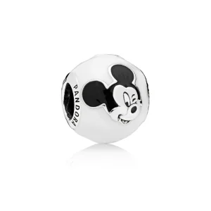 (Bild für) PANDORA Disney, Ausdrucksstarker Mickey-Charm, weiße und schwarze Emaille - 796339ENMX