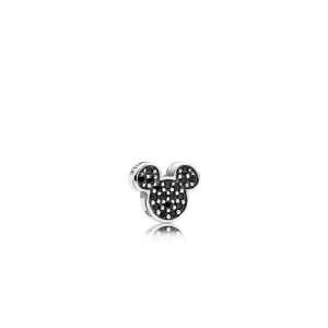 (Bild für) PANDORA Disney, funkelnder Mickey Icon Petite Medaillon-Charm, schwarzer Kristall - 796345NCK
