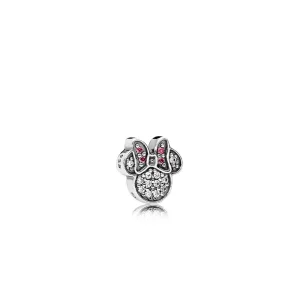 (Bild für) PANDORA Disney, Funkelnder Minnie Icon Petite Medaillon-Charm, Rot und klare CZ - 796346CZ
