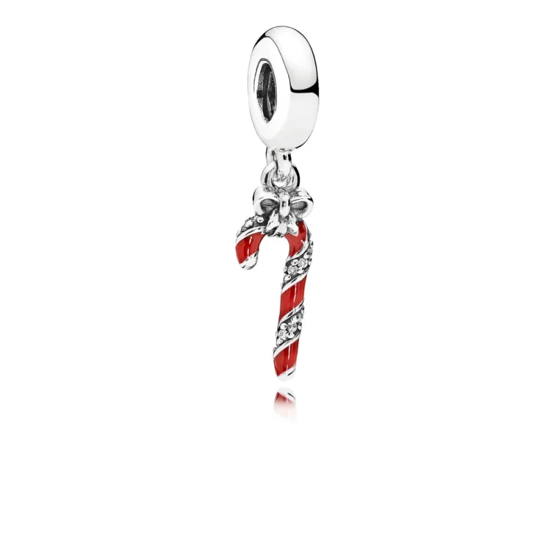 (Bild für) PANDORA Funkelnder Zuckerstangen-Anhänger, Beerenrote Emaille und klare CZ - 796382EN39