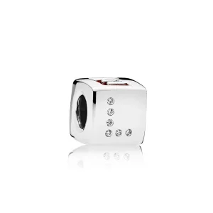 (Bild für) PANDORA Liebeswürfel-Charm, Rot und klare CZ - 797811CZR