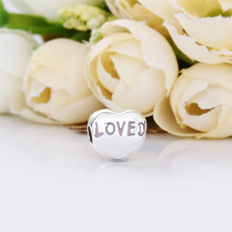 (Bild für) PANDORA Loved Heart Charm, puderrosa Emaille - 797807EN124 - Ansicht 2