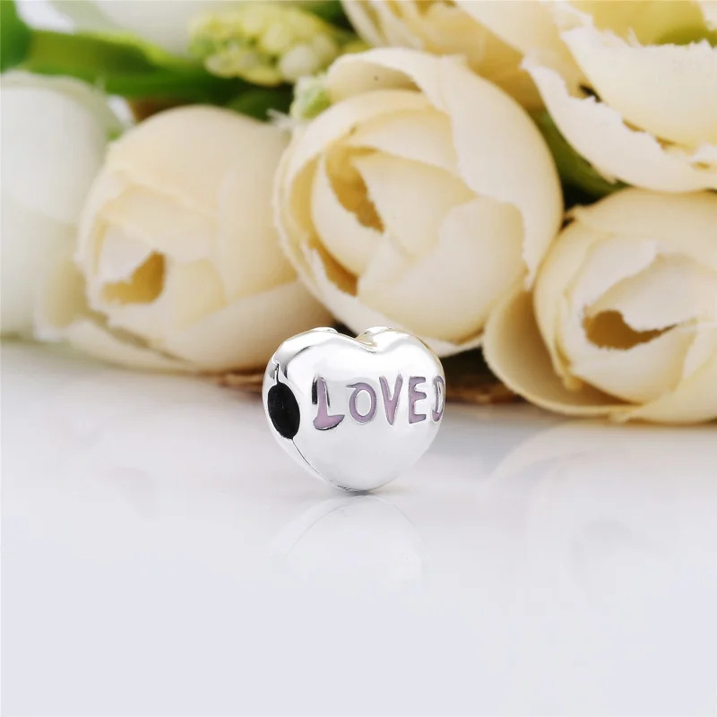 (Bild für) PANDORA Loved Heart Charm, puderrosa Emaille - 797807EN124 - Ansicht 3