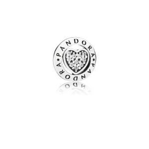 (Bild für) PANDORA Signature Heart Petite Medaillon-Charm - 797048CZ
