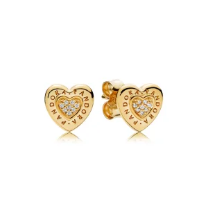 (Bild für) PANDORA Signature Herz-Ohrstecker, PANDORA Shine™ und klare CZ - 267382CZ