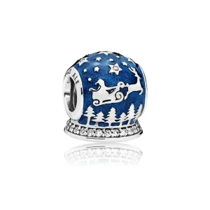 (Bild für) PANDORA Weihnachtsnacht-Charm, mitternachtsblaue Emaille und klare CZ - 796386EN63