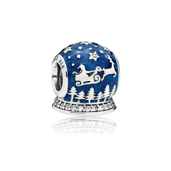 (Bild für) PANDORA Weihnachtsnacht-Charm, mitternachtsblaue Emaille und klare CZ - 796386EN63