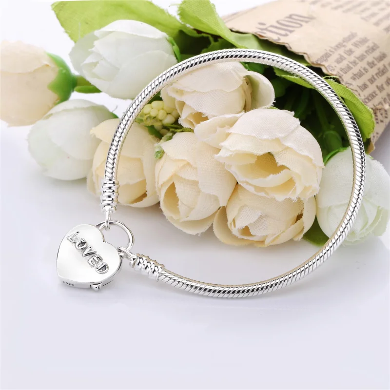 (Bild für) PANDORA You Are Loved Herz-Vorhängeschloss-Armband - 597806 - Ansicht 4