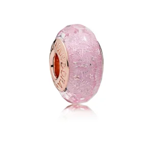 (Bild für) Rosa schimmernder Muranoglas-Charm, PANDORA Rose™ - 781650