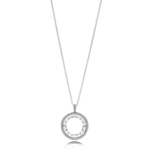 (Bild für) Spinning Hearts of PANDORA Halskette, klare CZ - 397410CZ