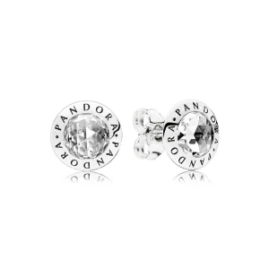 (Bild für) Strahlende PANDORA-Logo-Ohrstecker, klare CZ - 296216CZ