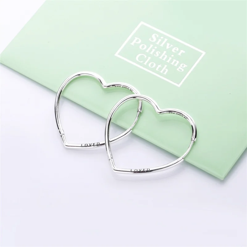 (Bild für) PANDORA Asymmetrische Hearts of Love Creolen - 297822 - Ansicht 2