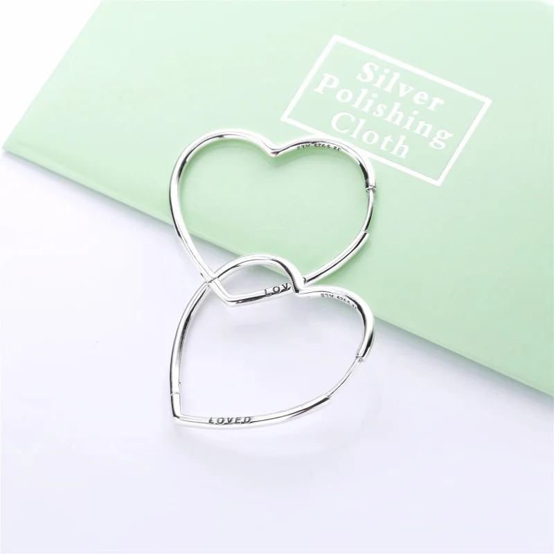 (Bild für) PANDORA Asymmetrische Hearts of Love Creolen - 297822 - Ansicht 3