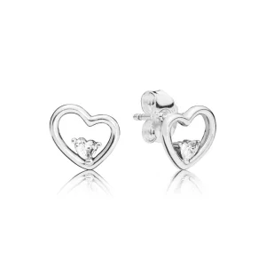 (Bild für) PANDORA Asymmetrische Hearts of Love Ohrringe, klare CZ - 297813CZ