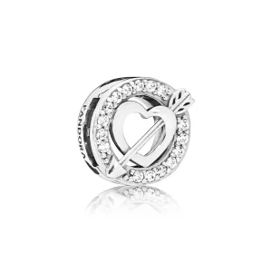 (Bild für) PANDORA Asymmetrischer Herz- und Pfeil-Charm-Clip - 797793CZ
