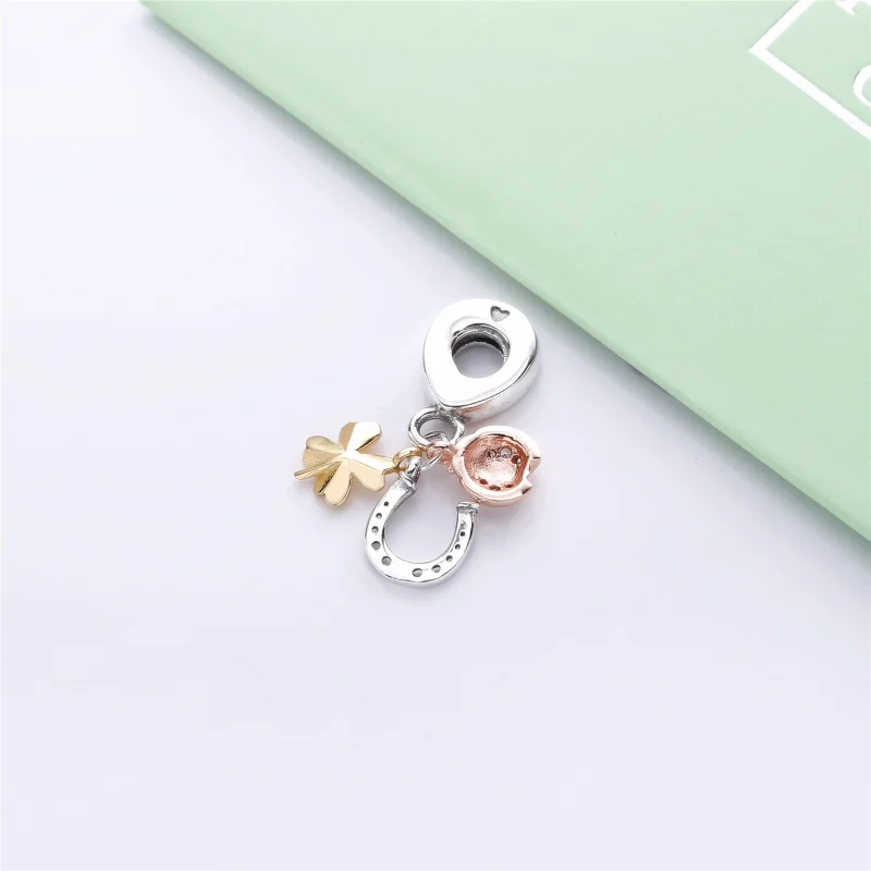 (Bild für) PANDORA Hufeisen-, Klee- und Marienkäfer-Anhänger - 797852CZ - Ansicht 3