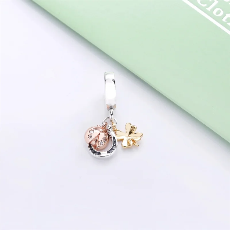 (Bild für) PANDORA Hufeisen-, Klee- und Marienkäfer-Anhänger - 797852CZ - Ansicht 4
