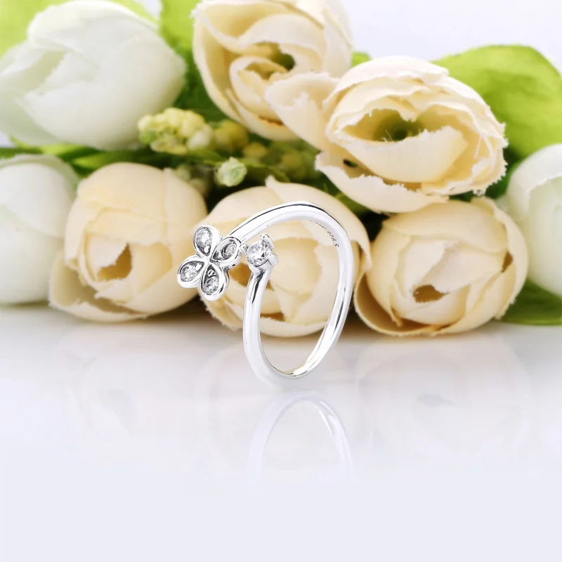 (Bild für) PANDORA Ring mit vier Blütenblättern und gedrehten Blumen - 197988CZ - Ansicht 4