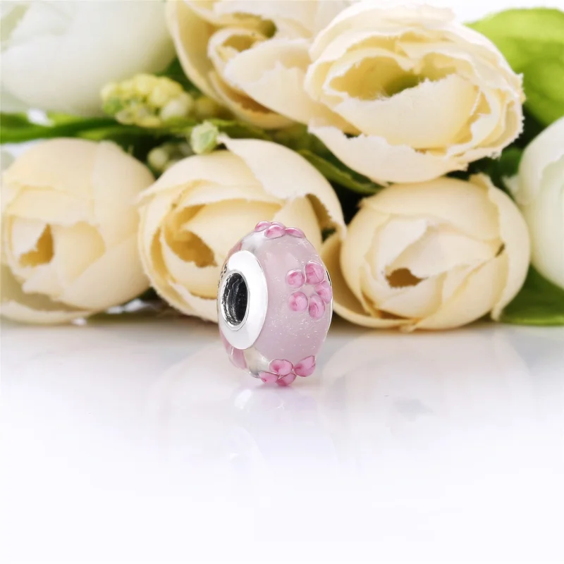 (Bild für) PANDORA Rosa Blumen-Glas-Charm - 797901 - Ansicht 2