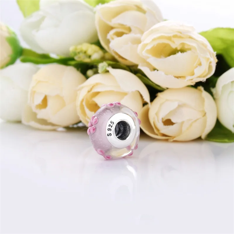 (Bild für) PANDORA Rosa Blumen-Glas-Charm - 797901 - Ansicht 3