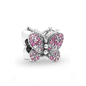 (Bild für) PANDORA Schillernder rosa Schmetterlingsanhänger - 797882NCCMX
