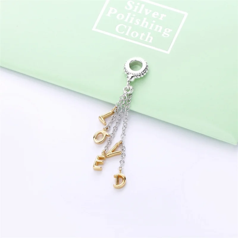 (Bild für) PANDORA zweifarbiger Loved-Schriftzug-Anhänger - 767831 - Ansicht 2