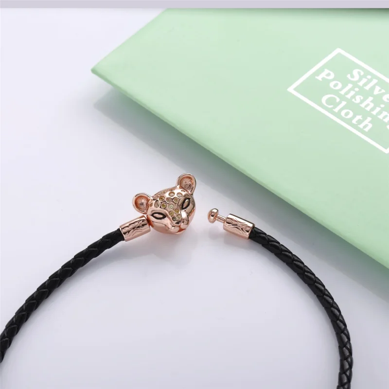 (Bild für) Funkelnde Löwenprinzessin, gewebtes Lederarmband, Pandora Rose™ - 588053CBK-S - Ansicht 4