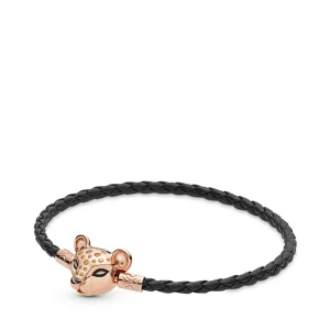 (Bild für) Funkelnde Löwenprinzessin, gewebtes Lederarmband, Pandora Rose™ - 588053CBK-S