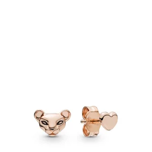 (Bild für) Ohrstecker mit Löwenprinzessin und Herz, Pandora Rose™ - 288022EN16