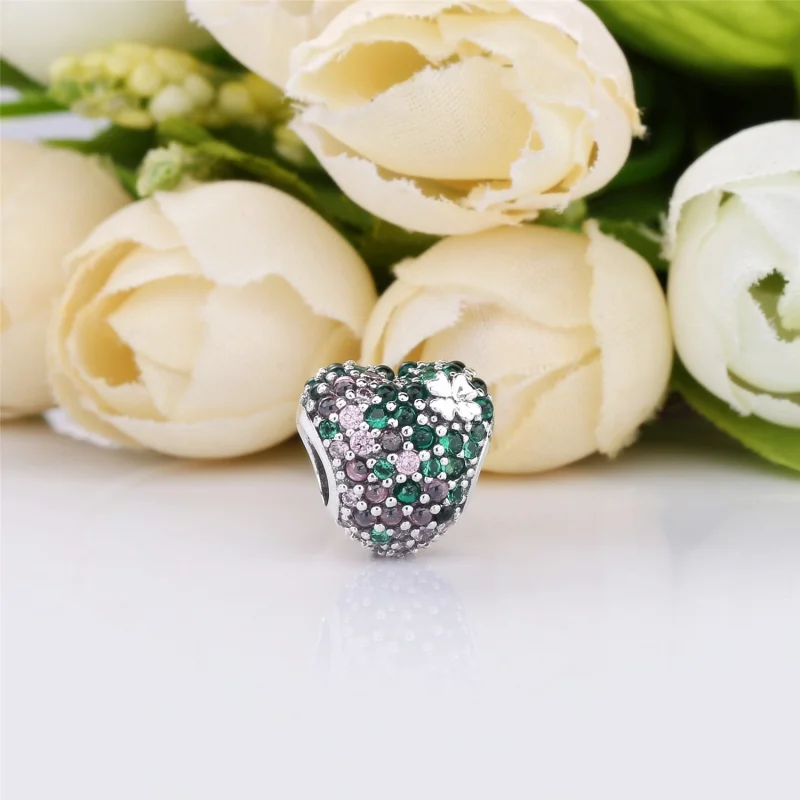 (Bild für) PANDORA Glänzender Klee-Herz-Charm - 797869NRGMX - Ansicht 2