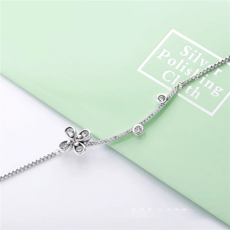 (Bild für) PANDORA Halskette mit vierblättrigen Blumen - 397956CZ - Ansicht 2