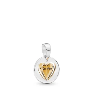 (Bild für) PANDORA Mom's Golden Heart Dangle Charm - 767774