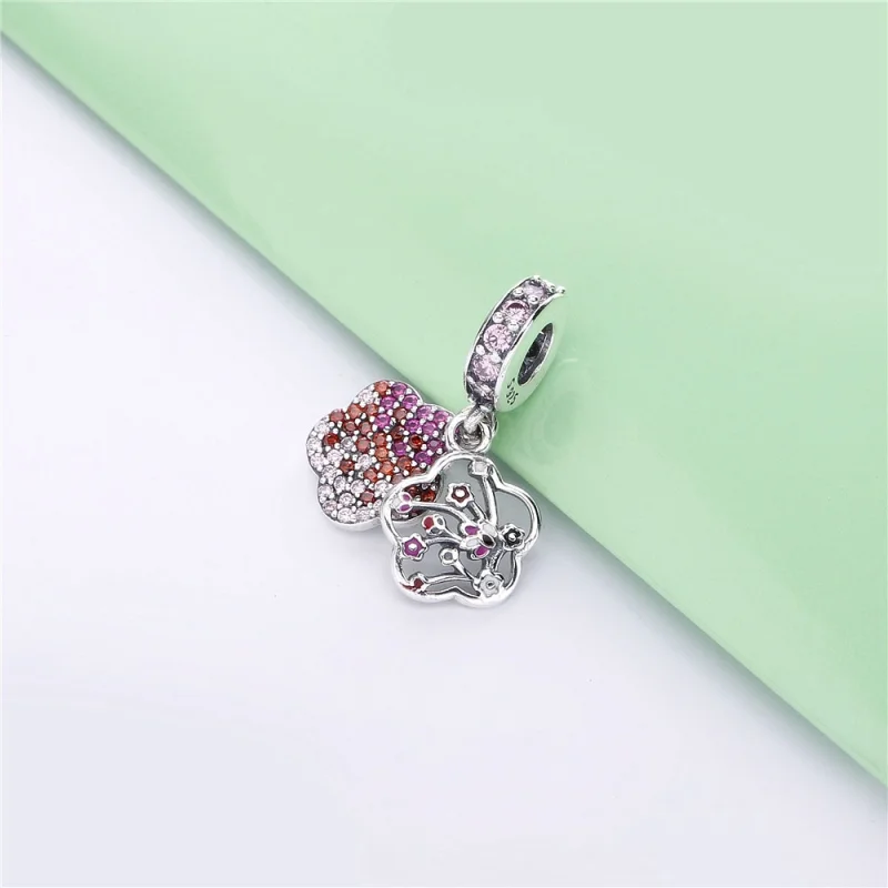 (Bild für) PANDORA Pavé-Pfirsichblüten-Blumen-Charm - 798112NCCMX - Ansicht 2