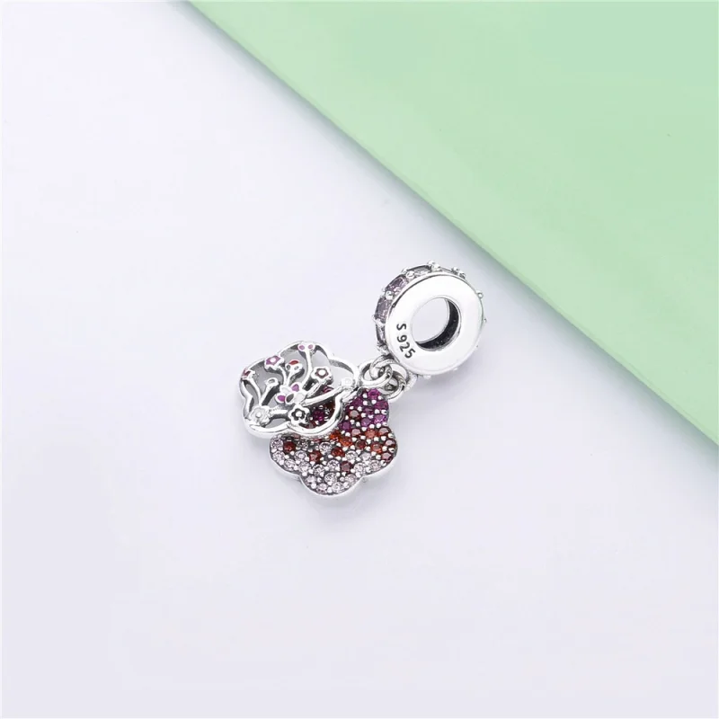 (Bild für) PANDORA Pavé-Pfirsichblüten-Blumen-Charm - 798112NCCMX - Ansicht 3
