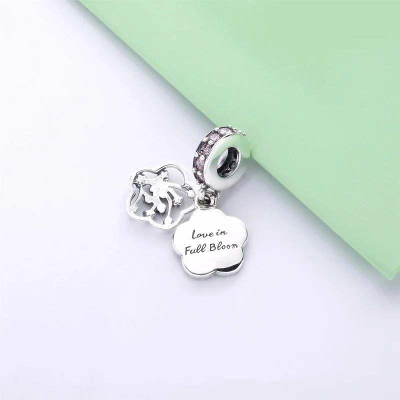 (Bild für) PANDORA Pavé-Pfirsichblüten-Blumen-Charm - 798112NCCMX - Ansicht 4