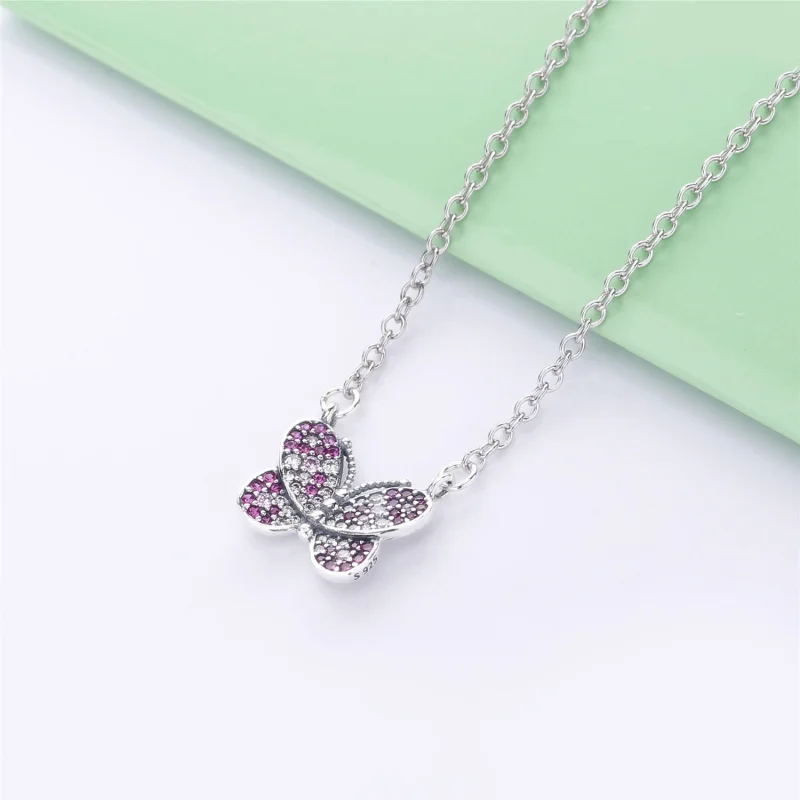 (Bild für) PANDORA Schillernde rosa Schmetterlingshalskette - 397931NCCMX-50 - Ansicht 2