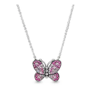 (Bild für) PANDORA Schillernde rosa Schmetterlingshalskette - 397931NCCMX-50