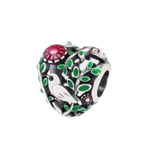 (Bild für) PANDORA Frühlingsvogel mit Blätter-Charm - P-D-2631