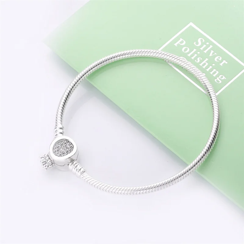 (Bild für) Pandora Moments Schlangenkettenarmband mit Krone und O-Verschluss - 598286CZ - Ansicht 2